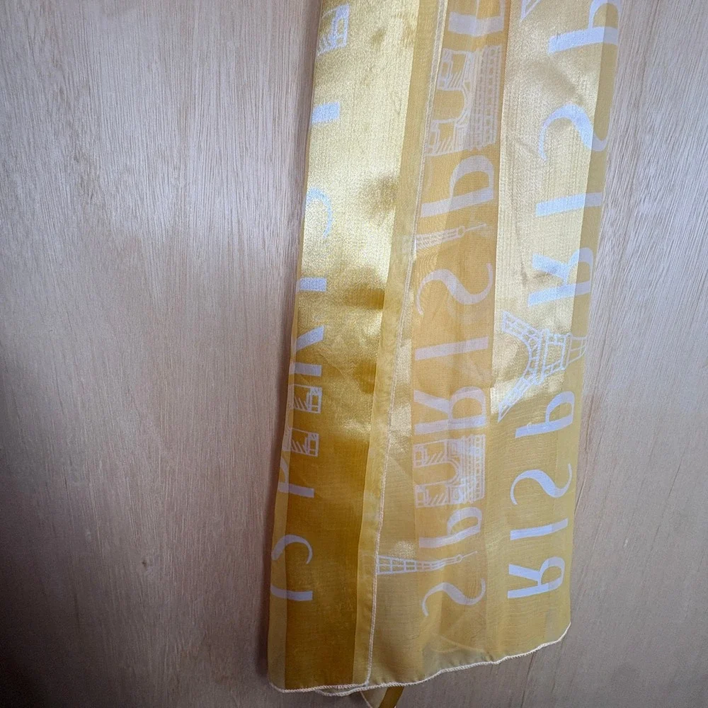 Manlio Bonetti Animal Print- Paris Scarf Yellow -Leopard Zebra Cheetah Graphic